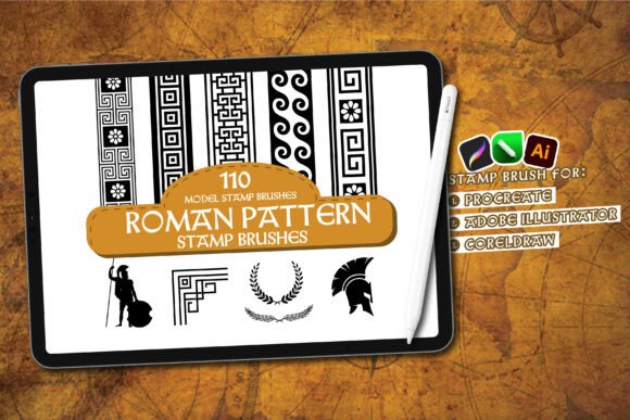 Download 110 Roman Stamp Brush Pattern - Brush Collection