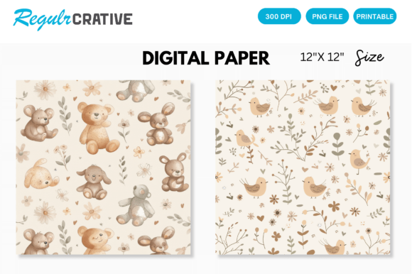 Download Seamless Neutral Newborn Digital Pattern - Neutral Collection
