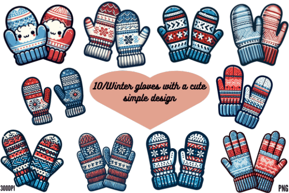 Download Winter Gloves with a Cute Simple Design - Simple Collection