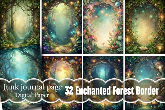 Download Enchanted Forest Border Junk Journal - Enchanted forest Collection
